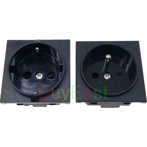 EU Schuko Type E, F Panel Mount Power Socket Receptacle AC100~250V 16A