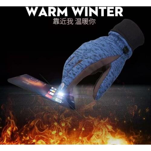 Sports Knitted Gloves Unisex Phone Screen Winter Autumn Warm Wool Riding Hiking Running Gloves Mitten Gloves