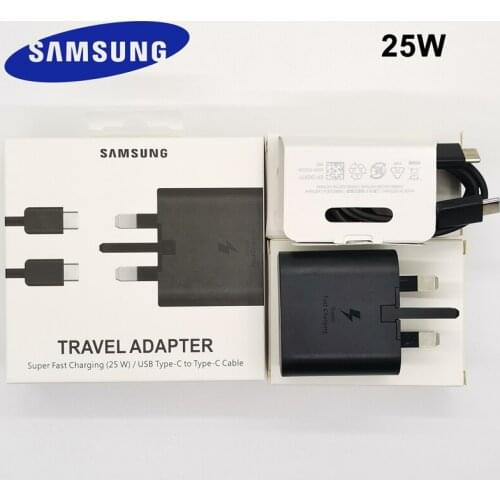 Samsung S20 Note 10 Plus Super Fast Charger UK Plug 25W Super Fast Charging Adapter For Galaxy S20FE S20 Note 20 Ultra M51 A71