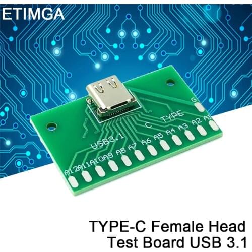TYPE-C Female Head Test Board USB 3.1 Connector adapter board with PCB board 24P base to measure current conduction