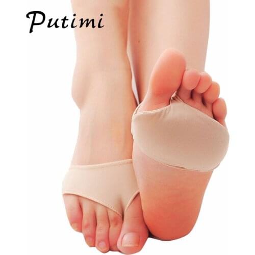 Putimi Fabric Gel Pads for Feet Care Slip Resistant Metatarsal Cushions Pads Silicone Forefoot Pain Support Front Foot Care Tool