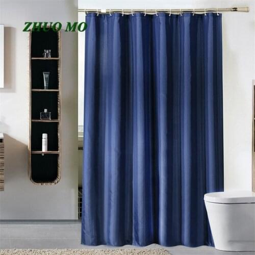 ZHUO MO Blue Polyester Bathroom Curtain Waterproof Shower Curtains for Bathroom High Quality Bath Bathing for Home Decoration
