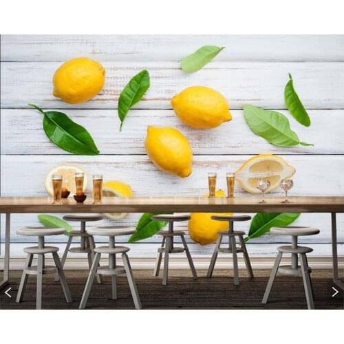 Lemons Food photo Leaf fruit 3d wallpaper mural papel de parede for living room kitchen wall papers home decor restaurnat cafe
