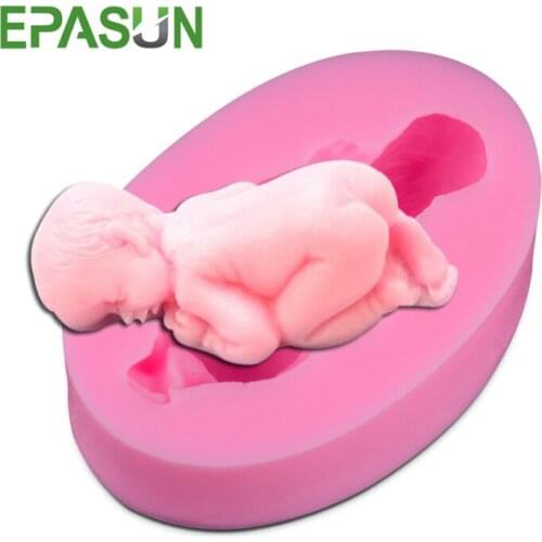 EPASUN 3d Baby Silicone Soap Form Mold for Soap Making Moule Savon Fondant Cake Decorating Soap Molds Seifenform Baking Tools