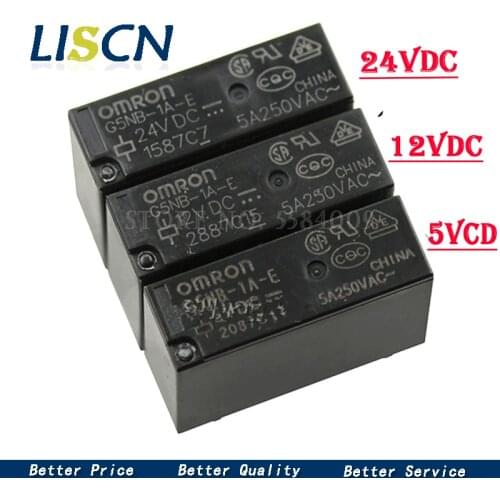 5PCS Power Relay G5NB-1A-E-5VDC G5NB-1A-E-12VDC G5NB-1A-E-24VDC G5NB-1A-E 5V/12V/24VDC 5A 4Pins A group of normally open