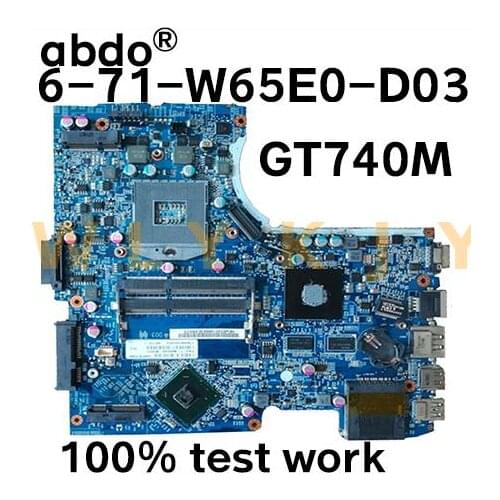 For 6 -71-W65E0-D03 100% test work on CLEVO K570N-i3 i5 D1 K570N notebook motherboard PGA989 HM77 GPU GT740M DDR3