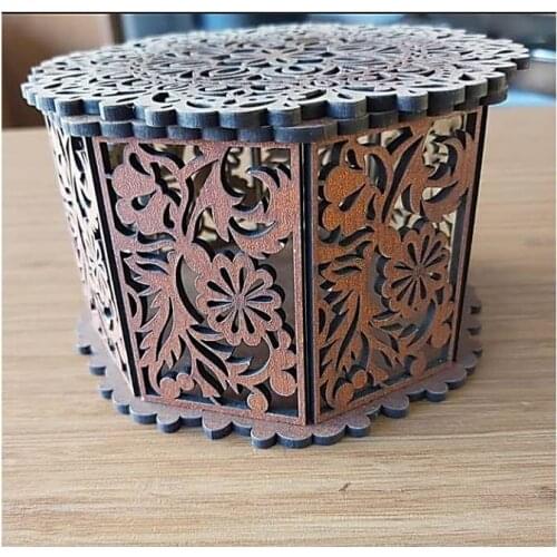 Ahşap Mücehver saklama kutusu lazer kesim el işçiliği