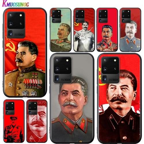 Soviet Union Leader Stalin For Samsung Galaxy S20 Ultra Plus A21S A01 A11 A21 A31 A41 A51 A71 5G A91 Bright Black Phone Case