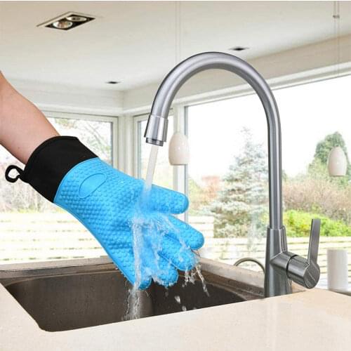 Double Layer Oven Gloves Heat Resistant Mitts for Cooking Fireplace