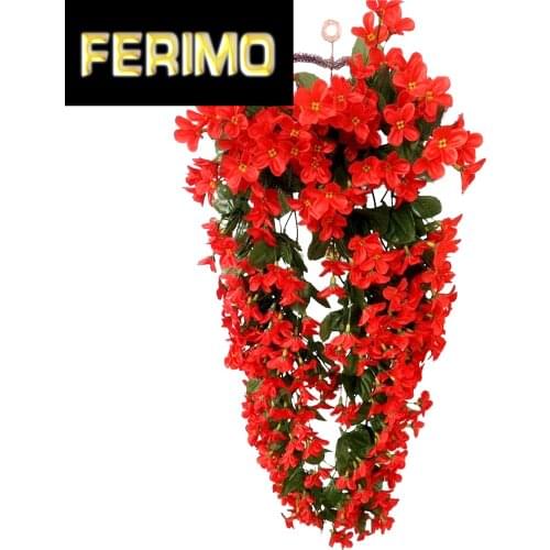 Violet Green Plant Artificial Flower Decor Simulation Wall Hanging Basket Flower Orchid Fake Flower Home Decor Party Supplies