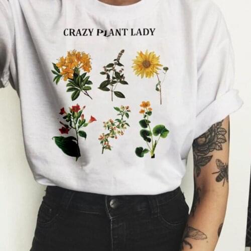 Fashion Flowers 90s Clothing Trend Ladies Graphic Tees Floral Print T Shirt Women Plant Tee Graphic T-shirt Fashion Tops