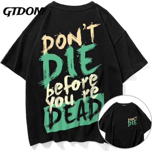 GTDOM Men Print Letter Hip Hop T-Shirts Cotton Soft Tshirts 2021 Summer New O-Neck Short Sleeve Oversize Men T-Shirts M-5XL