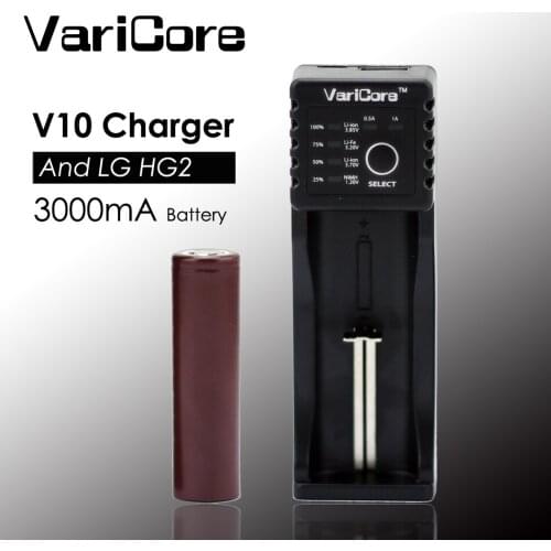 HG2 new original 18650 lithium battery 3.7 V 3000mAh Rechargeable batteries 30A+VariCore V10 18650 18350 26650 AA Charger