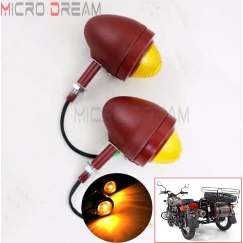2pcs Motorcycle Retro Bullet Turn Signal Indicator For BMW M1S M71 M72 R12 R75 R51 K750 KS750 Ural Sidecar Amber Flasher Light