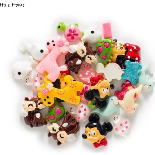 20pcs Mixed Animal Series Resin Flatback Cabochon for Apparel Jewelry Phone Case Handmade Home Crafts Decor 10-20mm