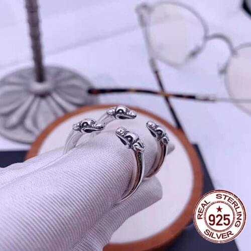 A121 s925 sterling silver ring jewelry punk cross skull style personalized ring retro couple shape gift for friends 2020 new hot