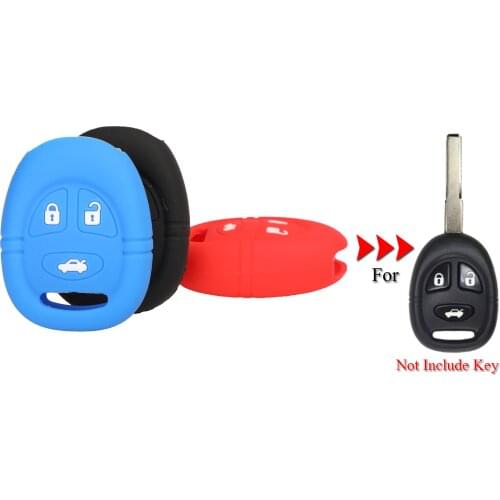 Kutery Silicone Rubber Car Key Cover Case For Saab 9-3 9-5 1999-2009 Car Key Protecor 3Buttons Replacement