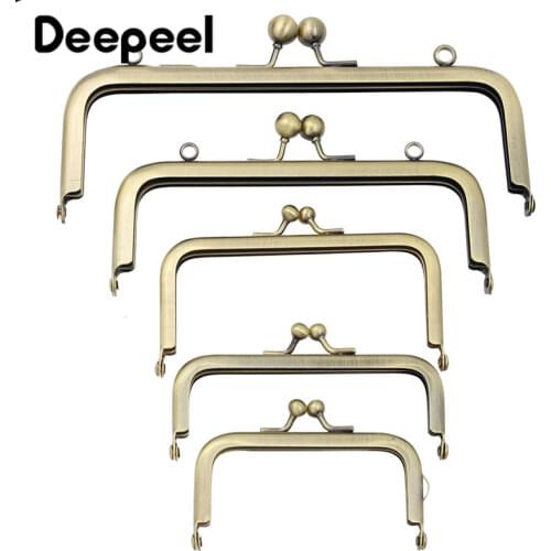 2/5Pcs Deepeel 8.5/10.5/11/15/18.5cm Square Smooth Bag Handles Purse Frame Handbag Sewing Brackets Metal Kiss Clasp for Bags