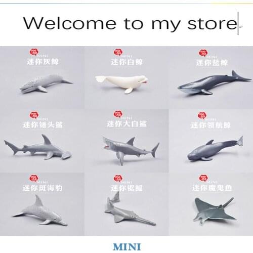 Small pvc figure Mini marine animal model simulation animal model toy shark whale child gift set 10pcs/set