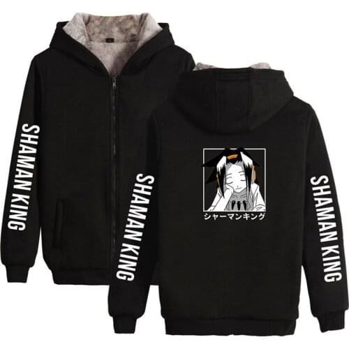 Fashion Shaman King Japanese Cartoon Men Women Zipper Hoodies Jackets Thicker Fleece Long Sleeve Anime Harajuku Sweatshirts Tops
