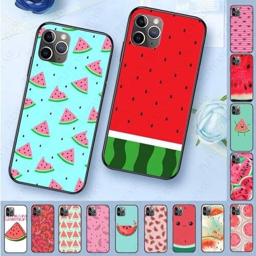 Transparent Soft silicone Phone Cover For iphone 11 11pro max 5s SE 6s 7 8plus x xs xr xsmax case summer fruit red watermelon