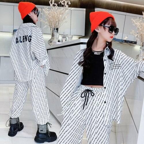 Girls Letter Set 2021 Fall New Western Style Children Big Kids Two-piece Set