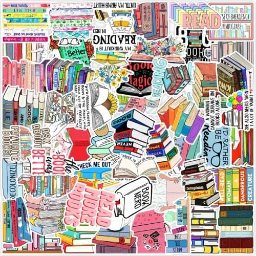 10/50Pcs Reading Book Stickers Girl Scrapbooking Album Diary Journal Hand Account Travel Material Planner Decoration Sticker