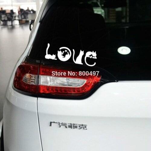 10 x Newest Car Styling Covers Cute Lovely Cat Love Car Sticker Decals for Toyota Honda Chevrolet Volkswagen Ford Fiat Tesla BMW