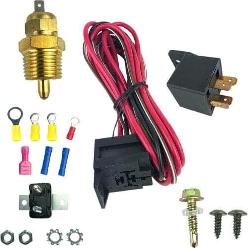 New Electric Cooling Fan Wiring Install Kit 185/165 Thermostat 50 Amp Relay