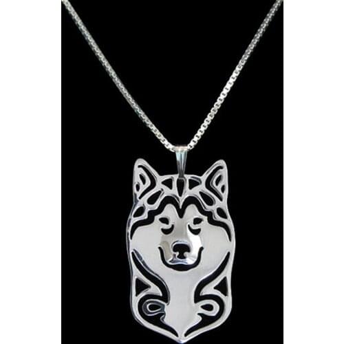 New Unique Romantic Gold Silver Color Alaskan Malamute Pendant Necklace Hunger Games Necklace Women Best Friend Choker