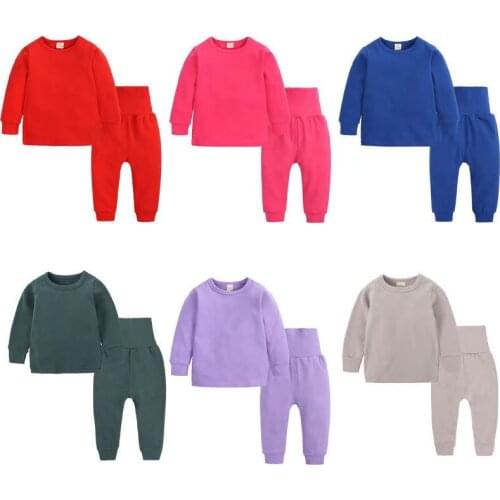 Kids Tales Family Matching Pajamas Set Children Plain Lounge Wear Baby Boys Girls Sleeping Teenager Adult Clothes