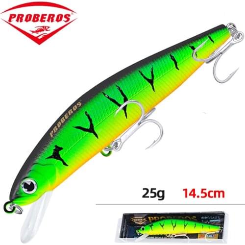 PRO BEROS Noise Model Minnow Fishing Lure 14.5cm/25g Lifelike Minnow Bait Swimbait Depth 1.5m-2.5m Fish Lure Casting Bait