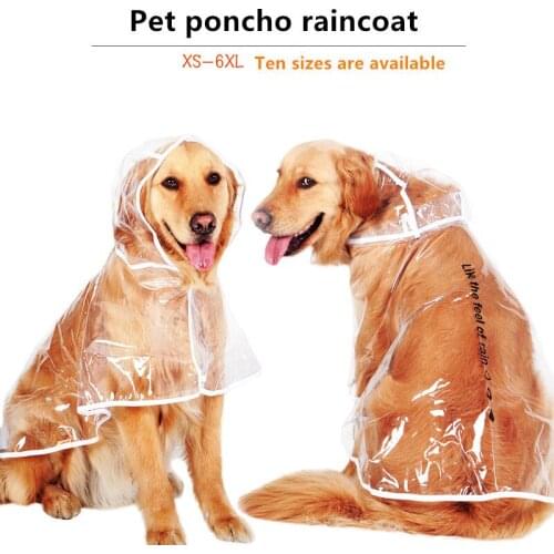 Transparent Raincoat And Rain Poncho For Pets Pet Clothes Are Available In Multiple Colors