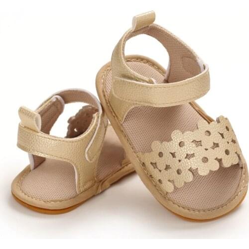 0-18M Newborn Baby Girl Sandals Outdoor Hook-Loop Flat Rubber Sole Anti-slip Toddler First Walkers Cute Summer Crib Shoes