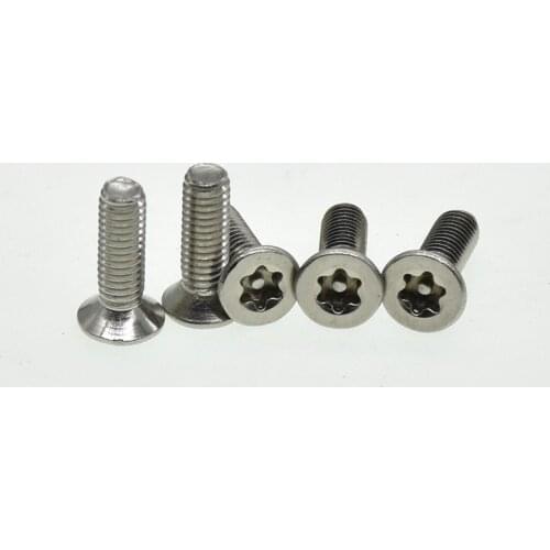 M3 M4 M5 M6 304 stainless steel Six Lobe Torx Flat Countersunk Head with Pin Tamper Proof Anti Theft Security Screw Bolt