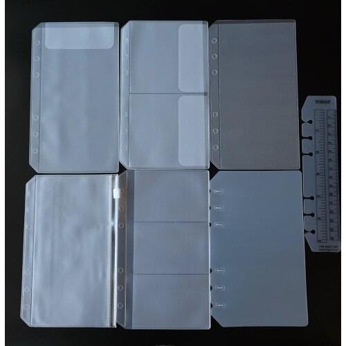 2021 Spiral Notebook A5/A6/A7 PVC Storage Bag Receive Card Zipper Pocket Loose Leaf Diary Coil Ring Binder Filler Calendar