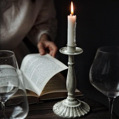 Creative retro old candlestick food photography photo road Christmas table wedding table decoration ornaments
