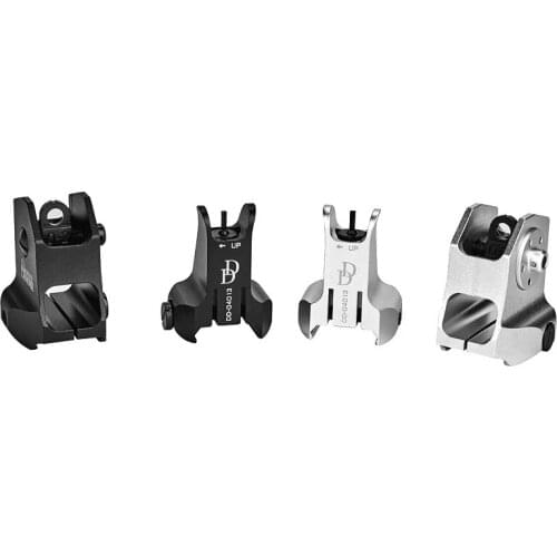 High quality CNC Aluminum DD Fixed Front Rear Iron Sight Combo Set Windage Adjustment Knob for Hunting AR15 M4 Riflescope Sight