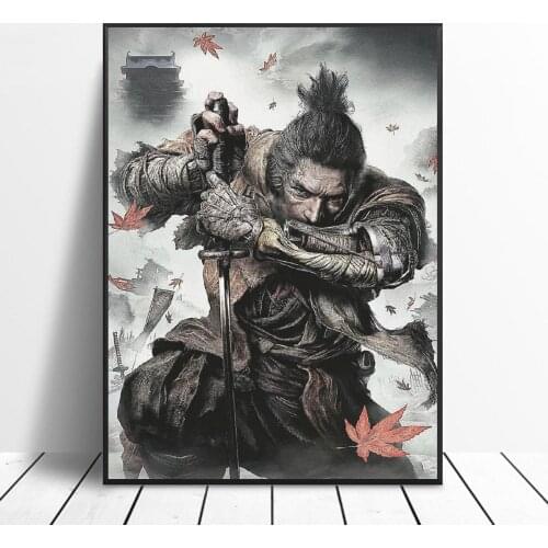 Japanese Samurai Swordsman Canvas Painting Art Print Poster Picture Wall Modern Minimalist Bedroom Living Room Decoration