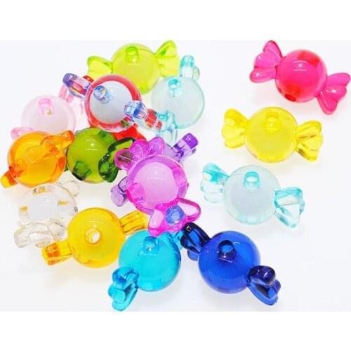 DIY Jewelry Findings Colorful Sweet Candy Lollipop Acrylic Plastic Jewelry Necklace Ornament Accessories Beads 170pcs 28*16mm