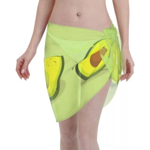 Women Beach Bikini Cover Up Avocado Half Wrap Skirt Sarong Scarf Beachwear Bathing Suit Beachwear Swimsuits