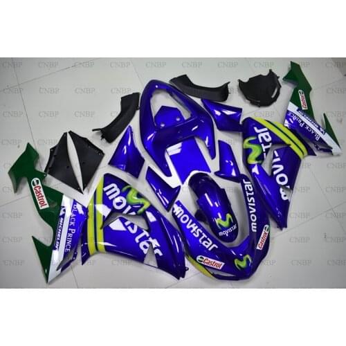 ZX-10r 2006 - 2007 Full Body Kits Ninja ZX 10r 2007 Fairing Kits ZX-10r 2007 Blue movistar Full Body Kits