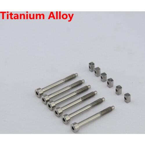 1 Set Titanium Alloy String Lock Screws /Saddle Insert Blocks Guitar Accessories