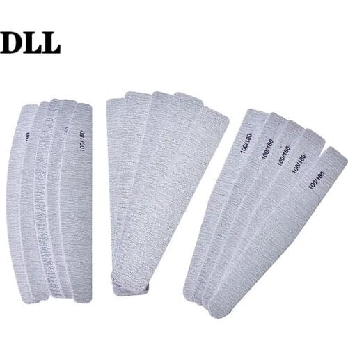 100/180 Nail Care Tools Grey Boat Nail File sanding polishing Buffer Block UV Gel Nail Polisher Manicure Pedicure Tools