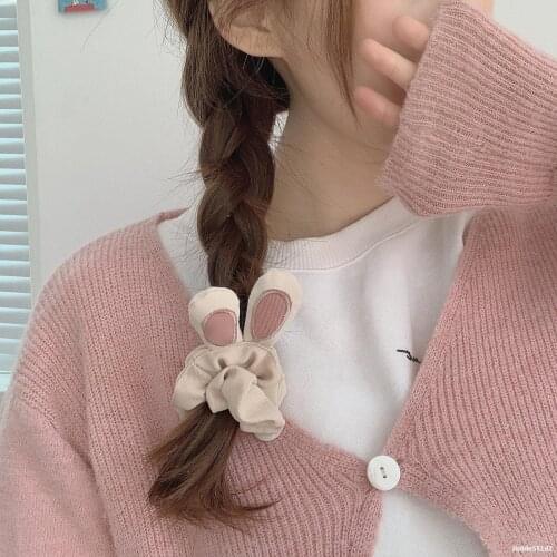 2021 New Hair Accessories Cartoon Hair Rope Cute Ears Scrunchies Women Girls Elastic Hair Rubber Bands Gum Kids Ponytail Holder