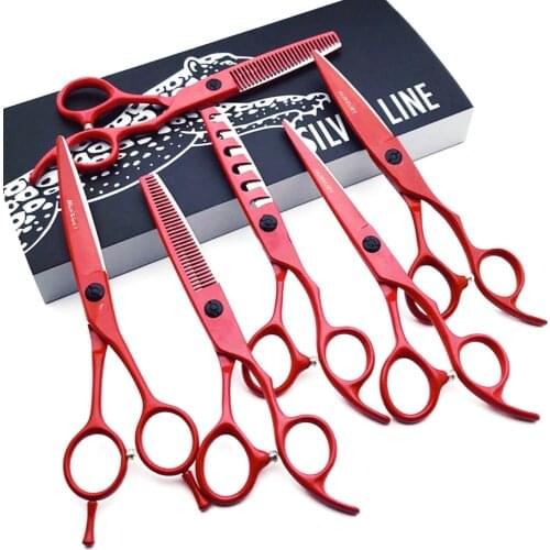 6 Personal Professional Haircut and Hairdressing Scissors Flat Cut Seamless Tooth Scissors Tool Set Salon Haircut Tools Sissors