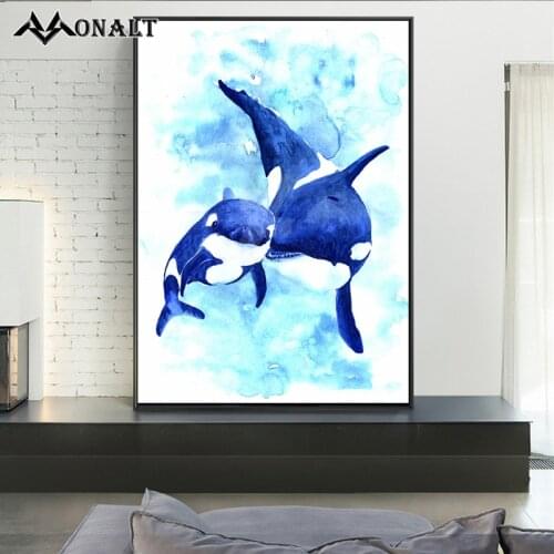 Whale Sea Turtle Octopus Abstract Ocean Animal Canvas Painting HD Picture Living Room Wall Art Decor Modern Art Oil Painting