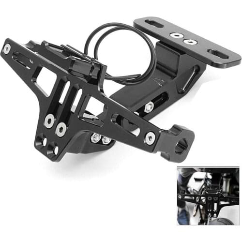Motorcycle Accessories License Number Plate Holder Bracket Frame with Led Light Adjustable For Yamaha Bws R25 R3 Mt03 Msx