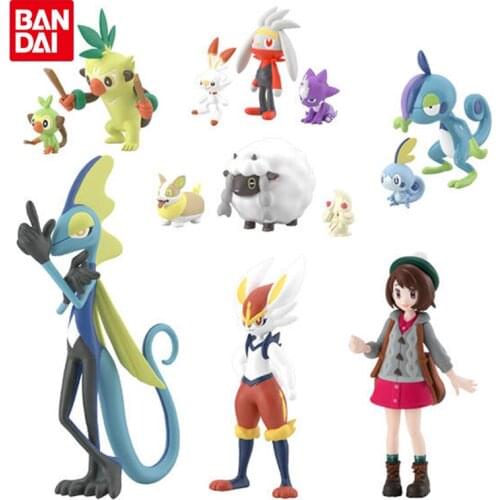 Bandai Genuine EX CASHAPON Pokemon Pocket Monster Elf SCALE WORLD Doll Galar Region Set Yuuri Grookey Drizzile Raboot Eldegoss