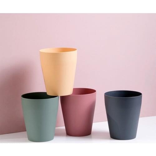 Colourful Trash Can Waste Bins Lidless Plastic Paper Basket Creative Dustbin Home Office Simple Rubbish Garbage Can